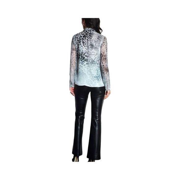 ELIE TAHARI MIRAGE CHEETAH BUTTON DOWN SHIRT - Picture 4 of 13